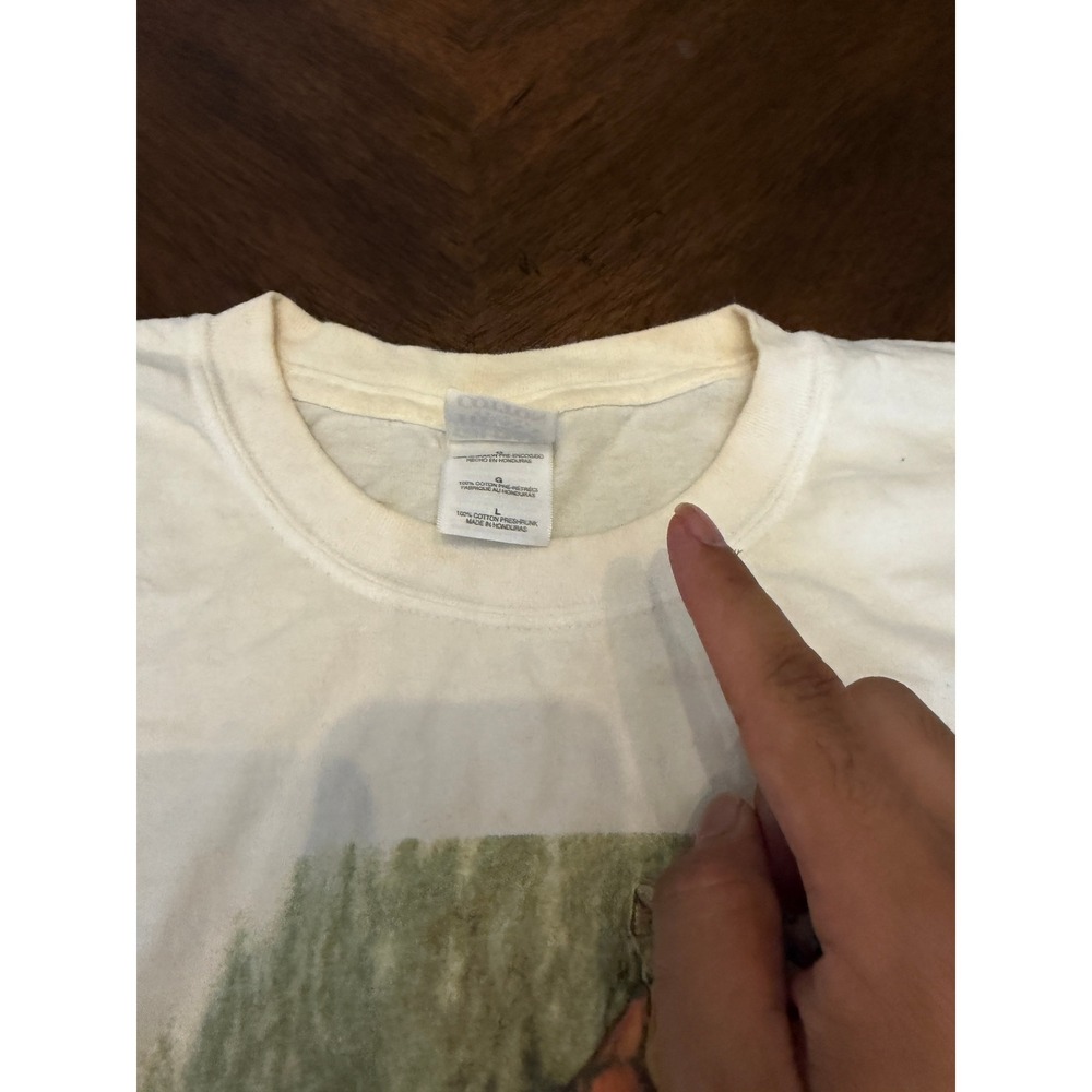 Vintage 2002 Wildlife Land Trust Cougar T-Shirt Cream Mens Large Humane Society - Picture 5 of 7